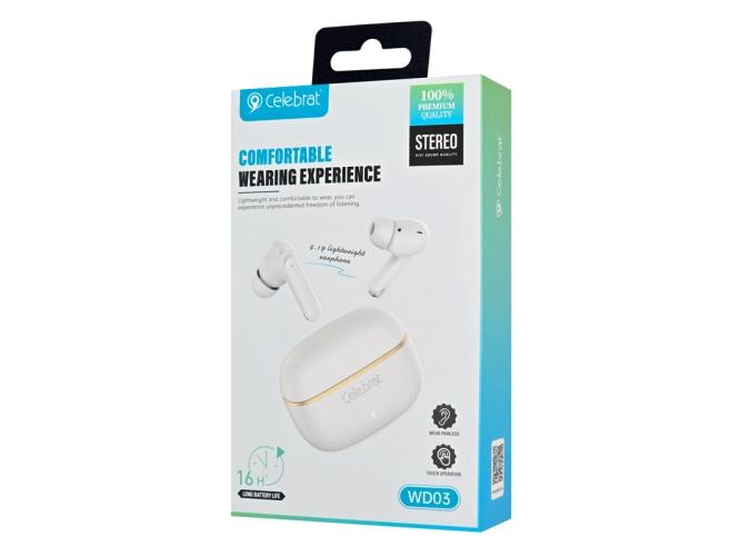 CELEBRAT earphones με θήκη φόρτισης WD03