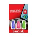 SANDISK CRUZER BLADE 3X USB TYPE 2.0 BLUE-GREEN-PINK 
